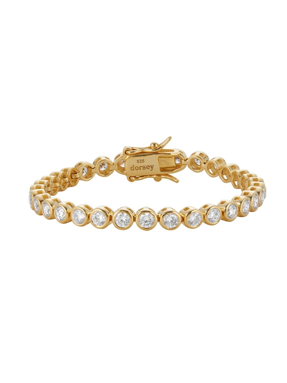 Dorsey Gold Tennis Bracelet with White Sapphires